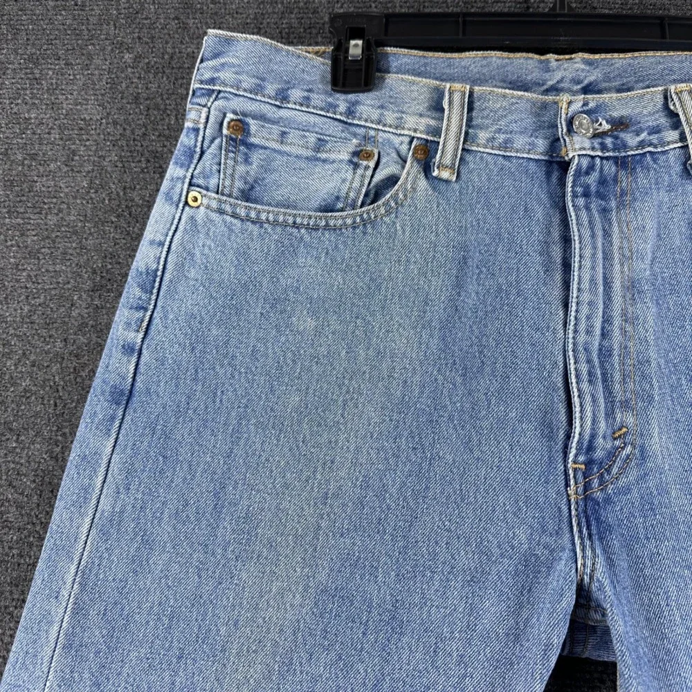 Levi's 505 Jeans Mens 36x29 W36 L29 Light Wash Regular Fit Straight Leg Denim